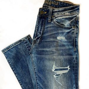 American Eagle Distressed Skinny Jeans Size 28X32